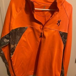 Browning Thermal Half-Zip. Size: XL Color: Orange w/ Camo